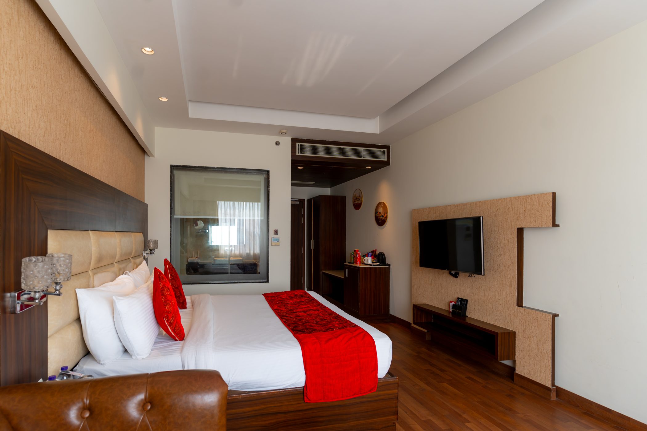 Executive Room: The television wall and the length of the room